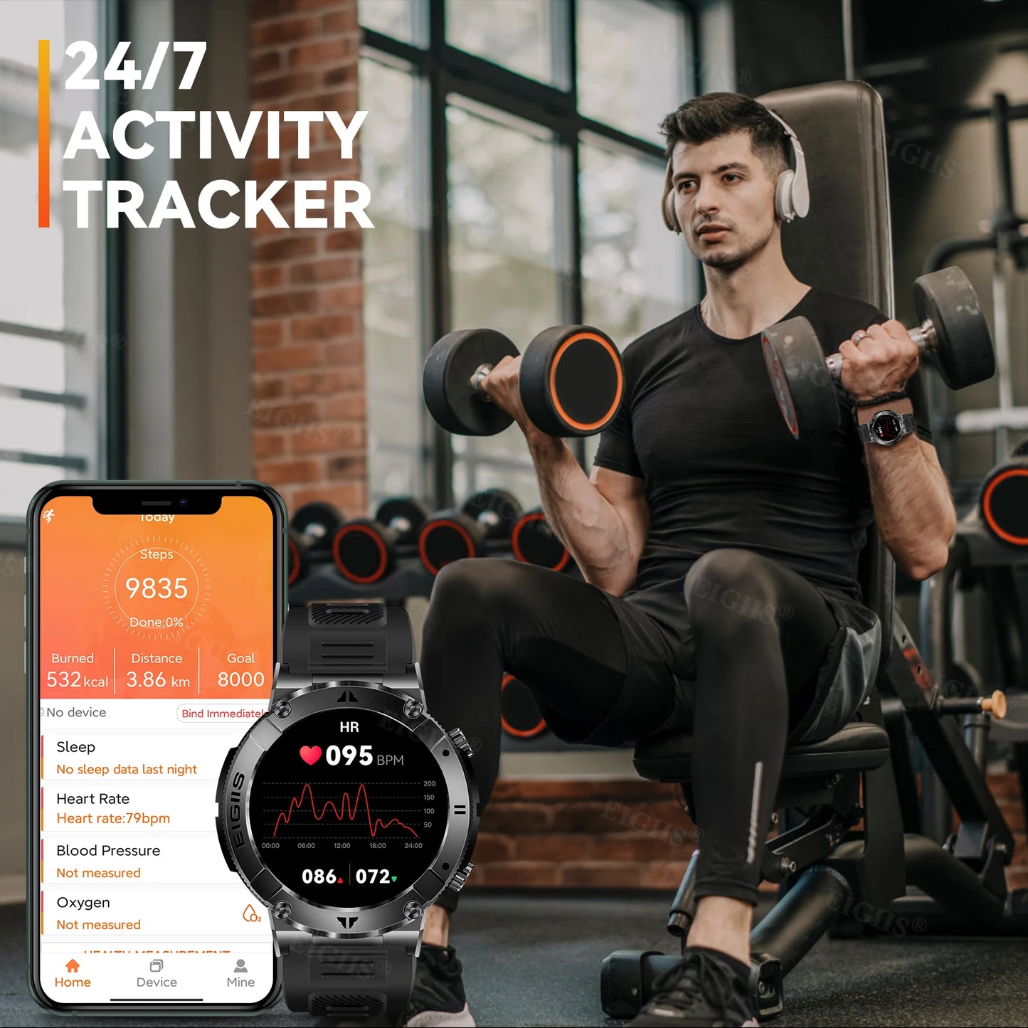 SPORT Smart Watch 2025 – Bluetooth Call, Fitness & Health Tracker with Blood Pressure Monitor, 1.32” HD Display, Custom Dials & IP67 Waterproof Design