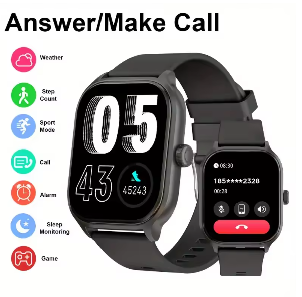 Velora X1 SmartFit Watch – 2.01" Wireless Calling Fitness Tracker with Heart Rate & Sleep Monitor (Best Black)