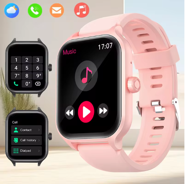 Velora X1 SmartFit Watch – 2.01" Wireless Calling Fitness Tracker with Heart Rate & Sleep Monitor (Pink)