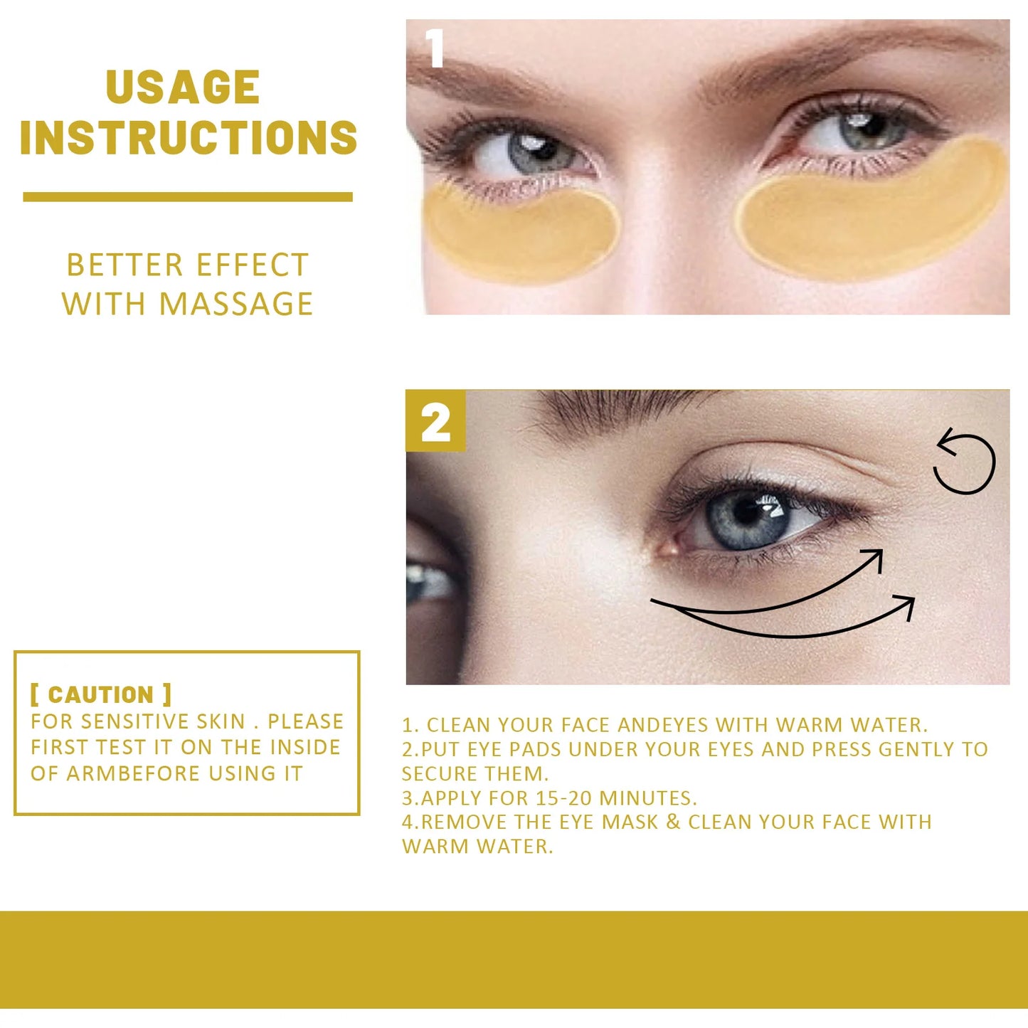 EELHOE LumiGold 24K Renewal Eye Patches – 120PCS