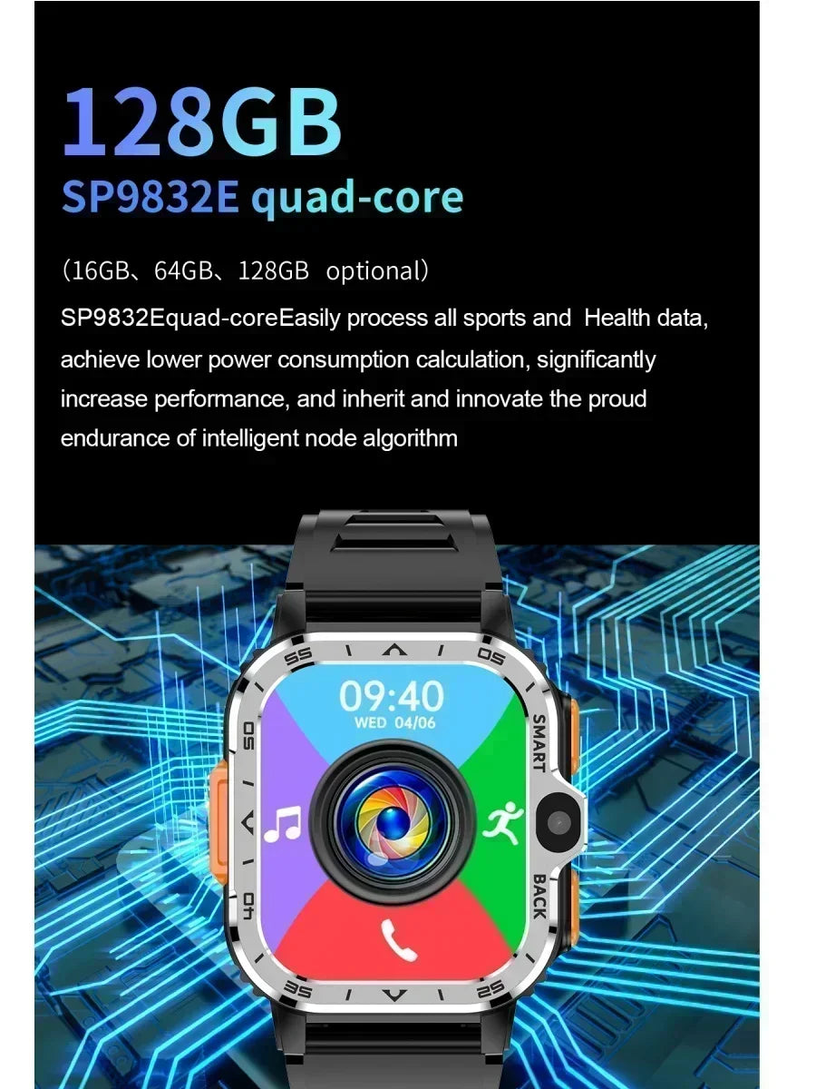 PGD Smartwatch (Silver) –  Dual Camera, GPS, WiFi, NFC, 2.03" Display